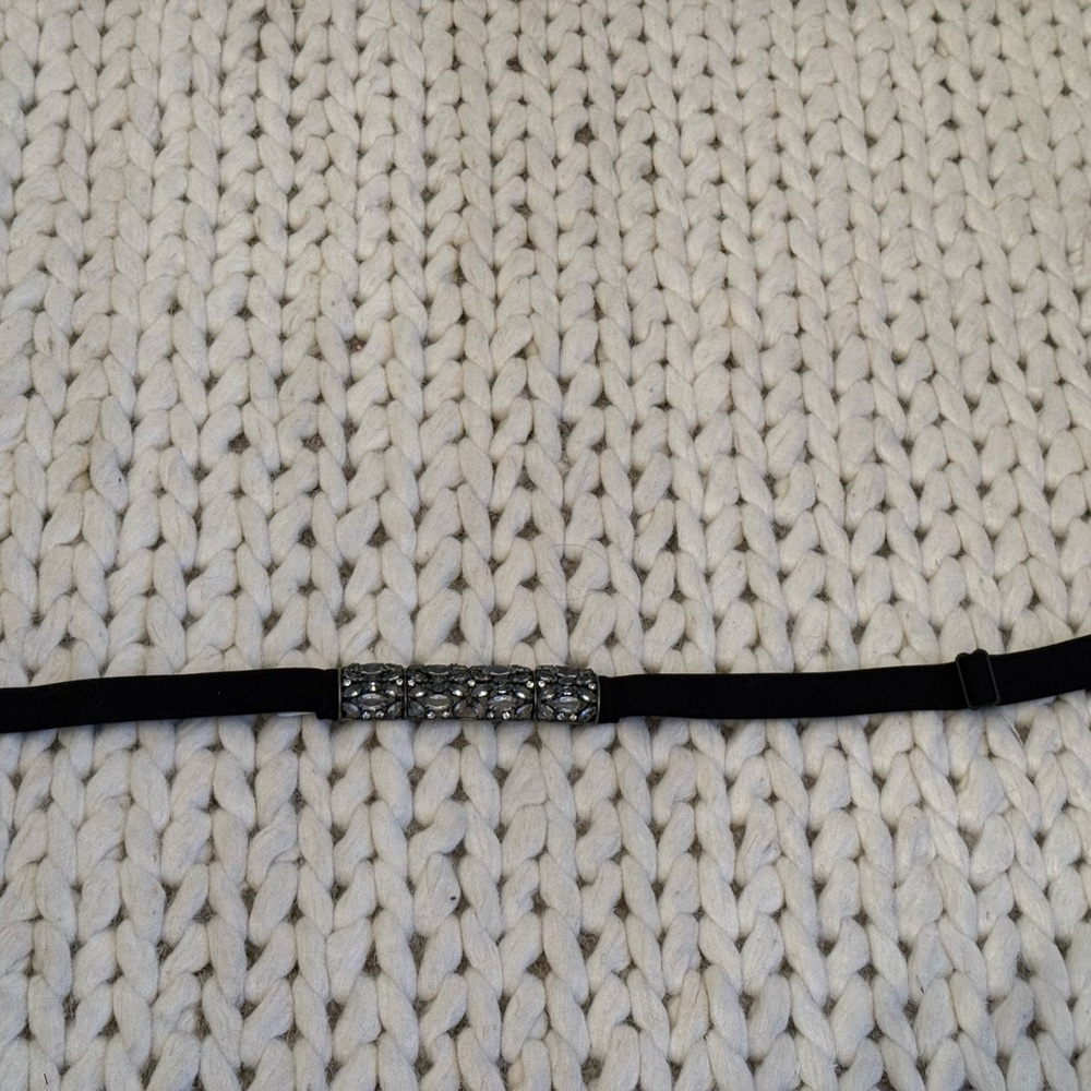 BCBGMaxAzria Black elastic Belt with Silver Accent